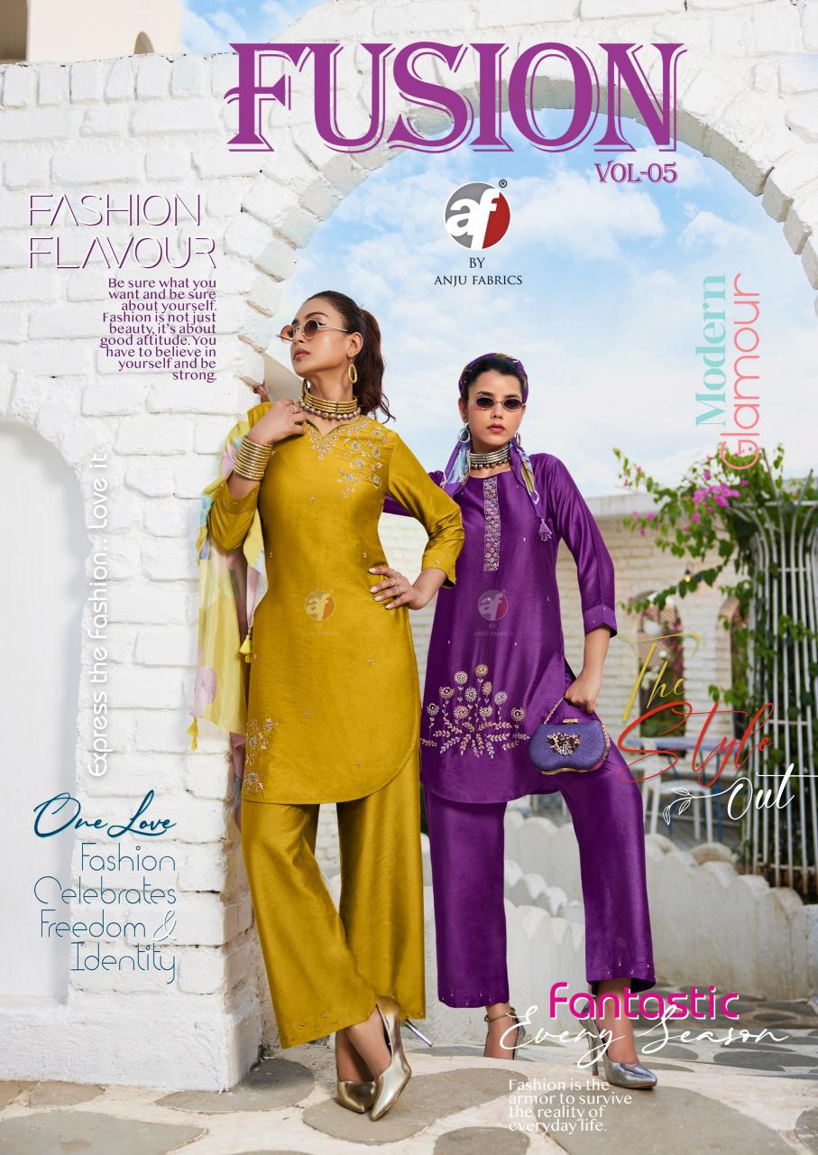 Anju Fabrics Fusion vol 5 catalog co ord wholesale