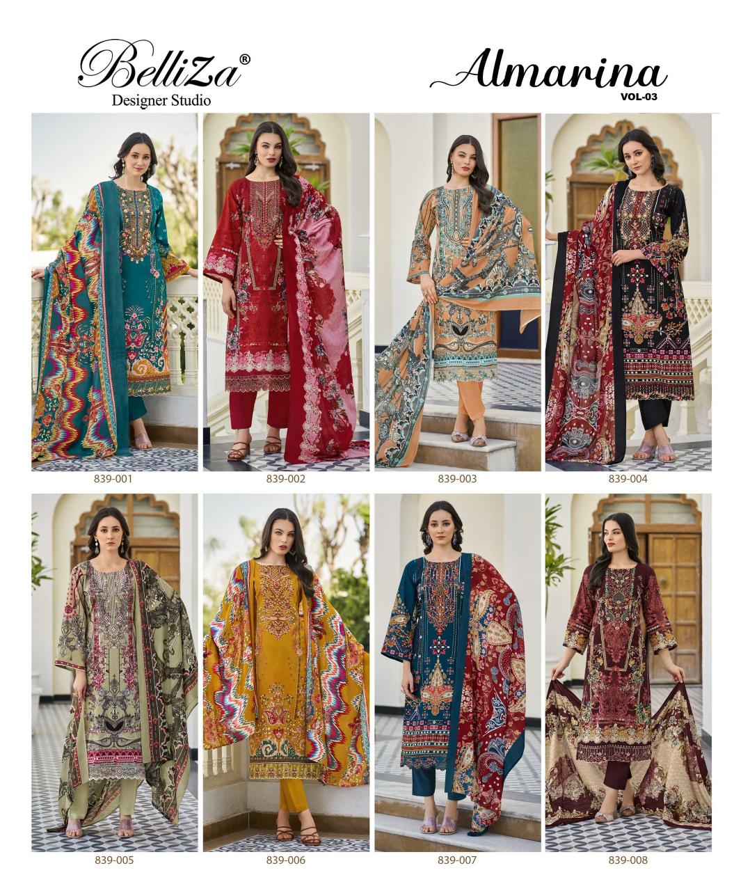 Belliza Almarina vol 3 catalog cotton dress material wholesale price