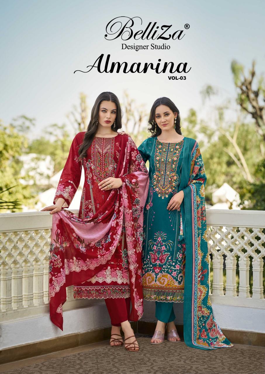 Belliza Almarina vol 3 catalog cotton dress material wholesale price