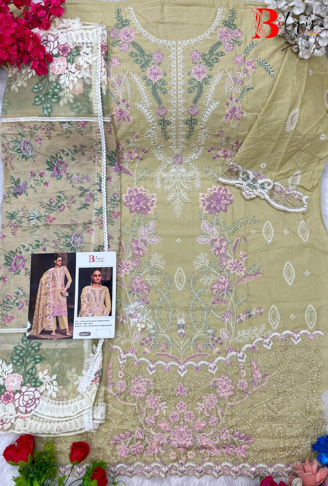 Bilqis B 167 A TO D Catalog pakistani suit fashion