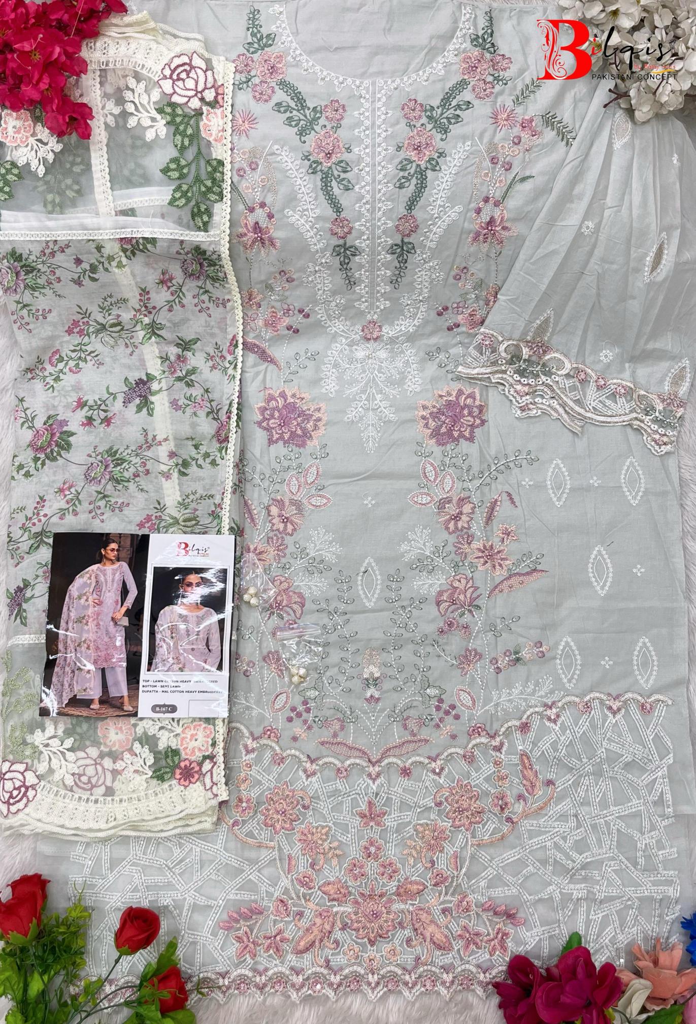 Bilqis B 167 A TO D Catalog pakistani suit fashion