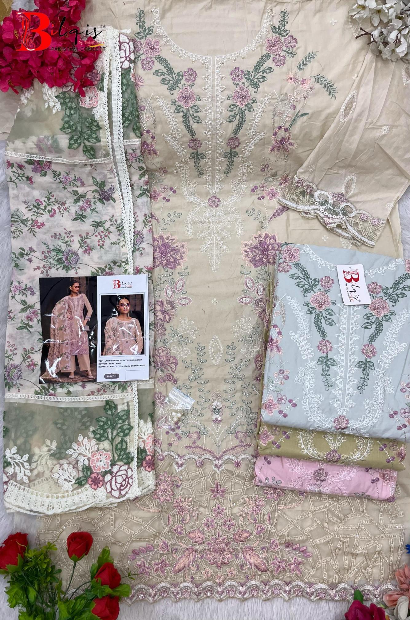 Bilqis B 167 A TO D Catalog pakistani suit fashion