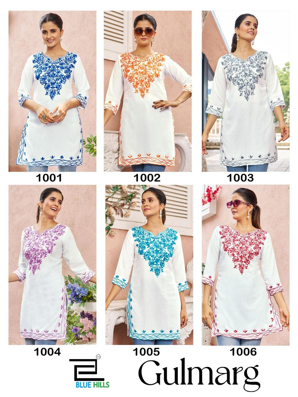 Blue Hills Gulmarg catalog white kurtis online shopping india