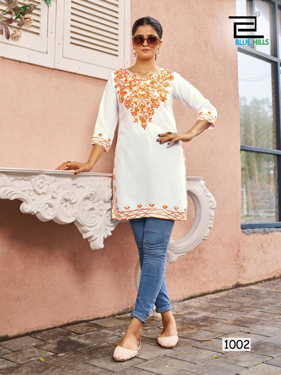 Blue Hills Gulmarg catalog white kurtis online shopping india