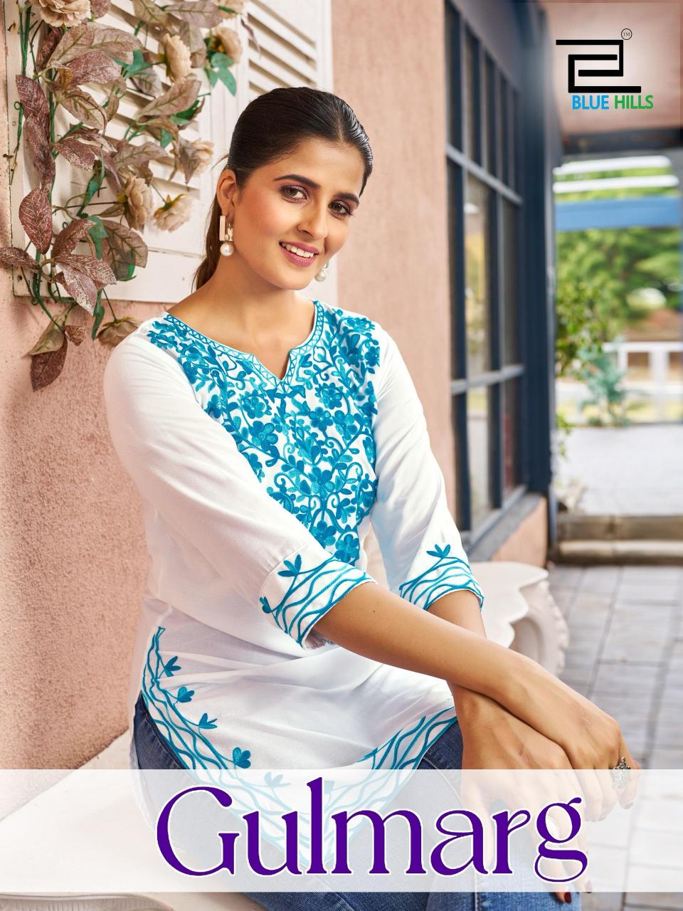 Blue Hills Gulmarg catalog white kurtis online shopping india
