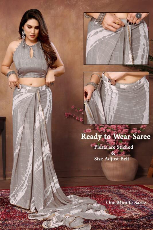 Dazira Bright Cheks Georgette silk catalog saree manufacturers in surat india