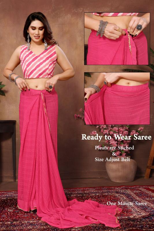 Dazira Bright Cheks Georgette silk catalog saree manufacturers in surat india