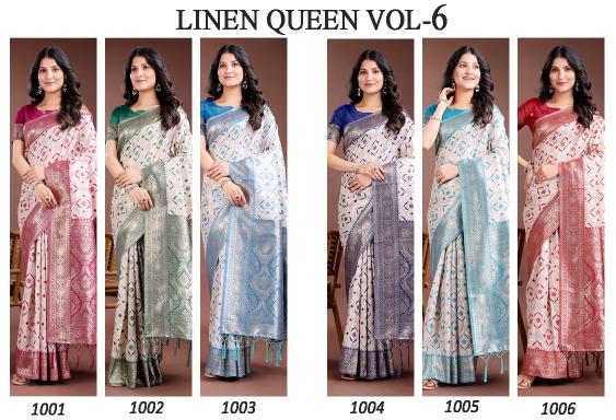 Dazira Linen Queen vol 6 Catalog linen cotton sarees wholesale in surat