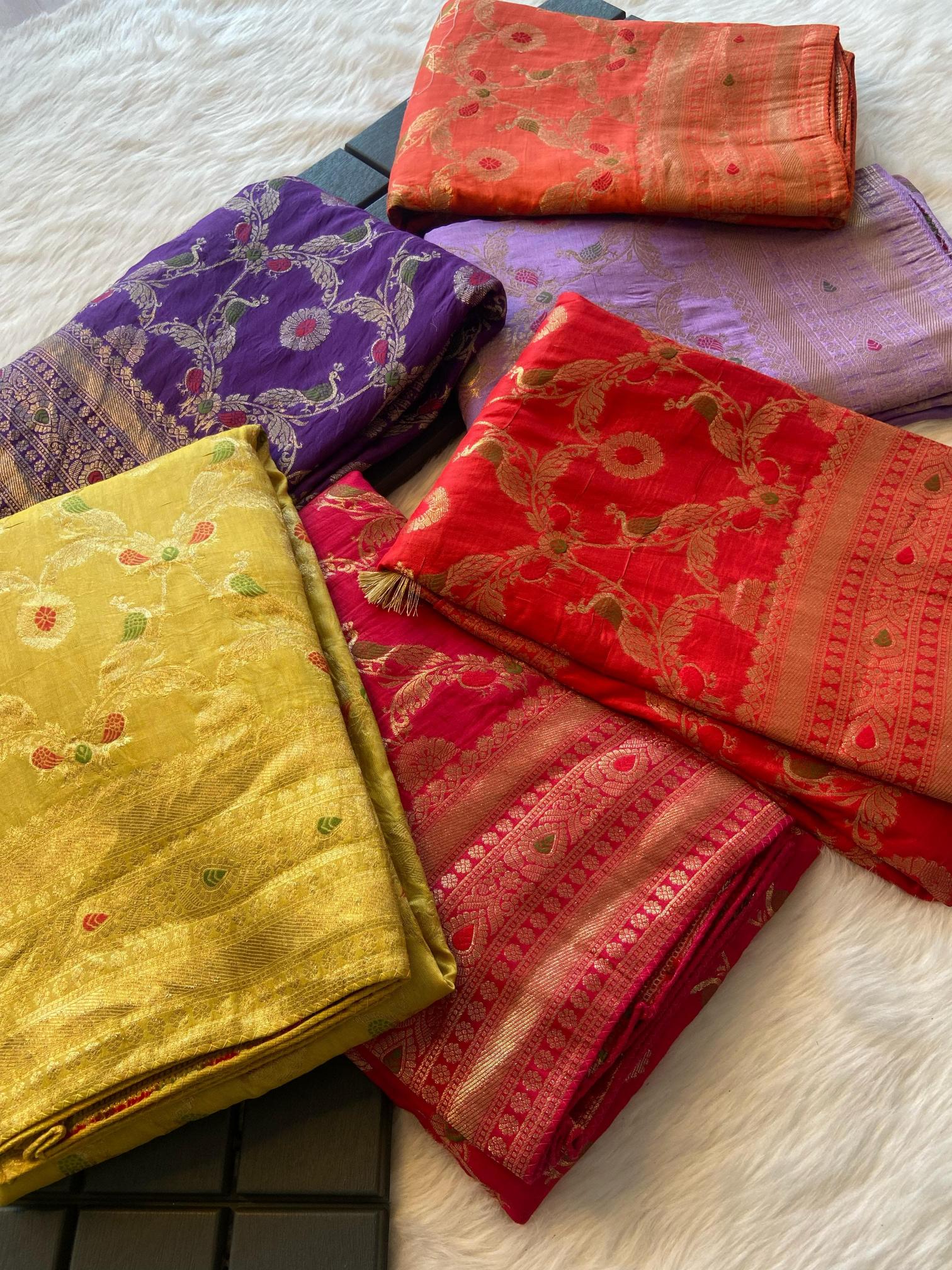Dazira Pure Soft and Self weaved Russian cotton silk Vol 4 Catalog bridal saree surat