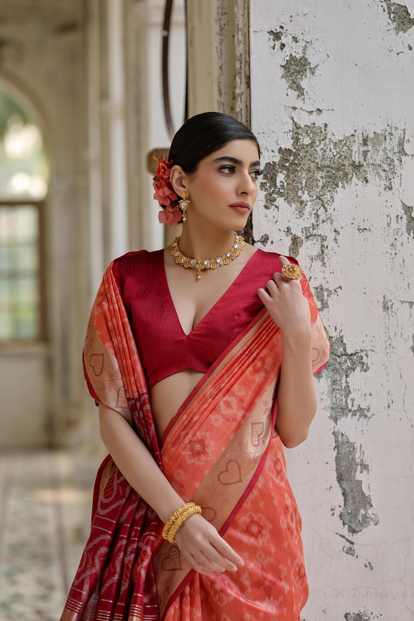 Dazira Soft Desi Raw silk catalog model india saree