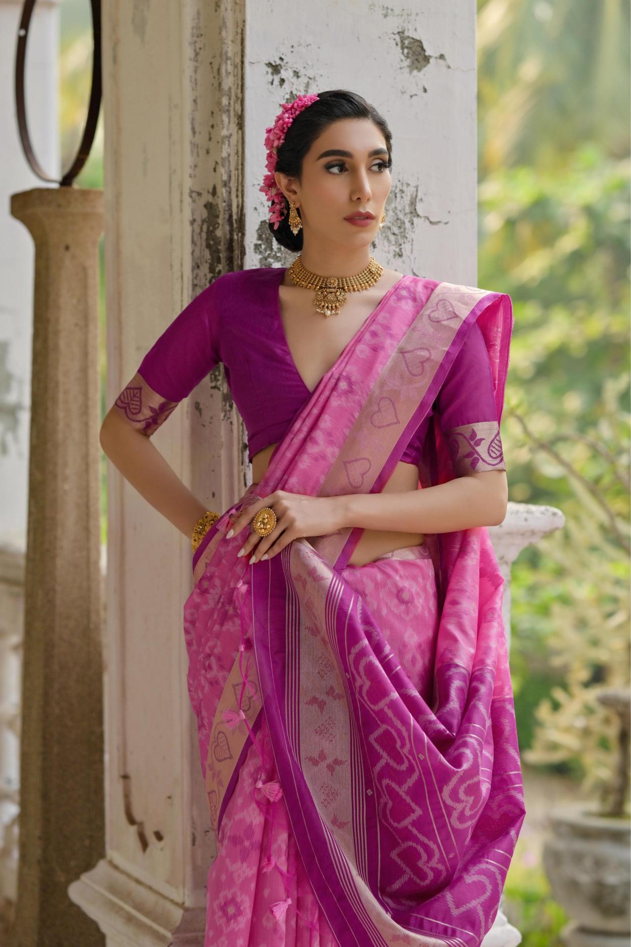 Dazira Soft Desi Raw silk catalog model india saree