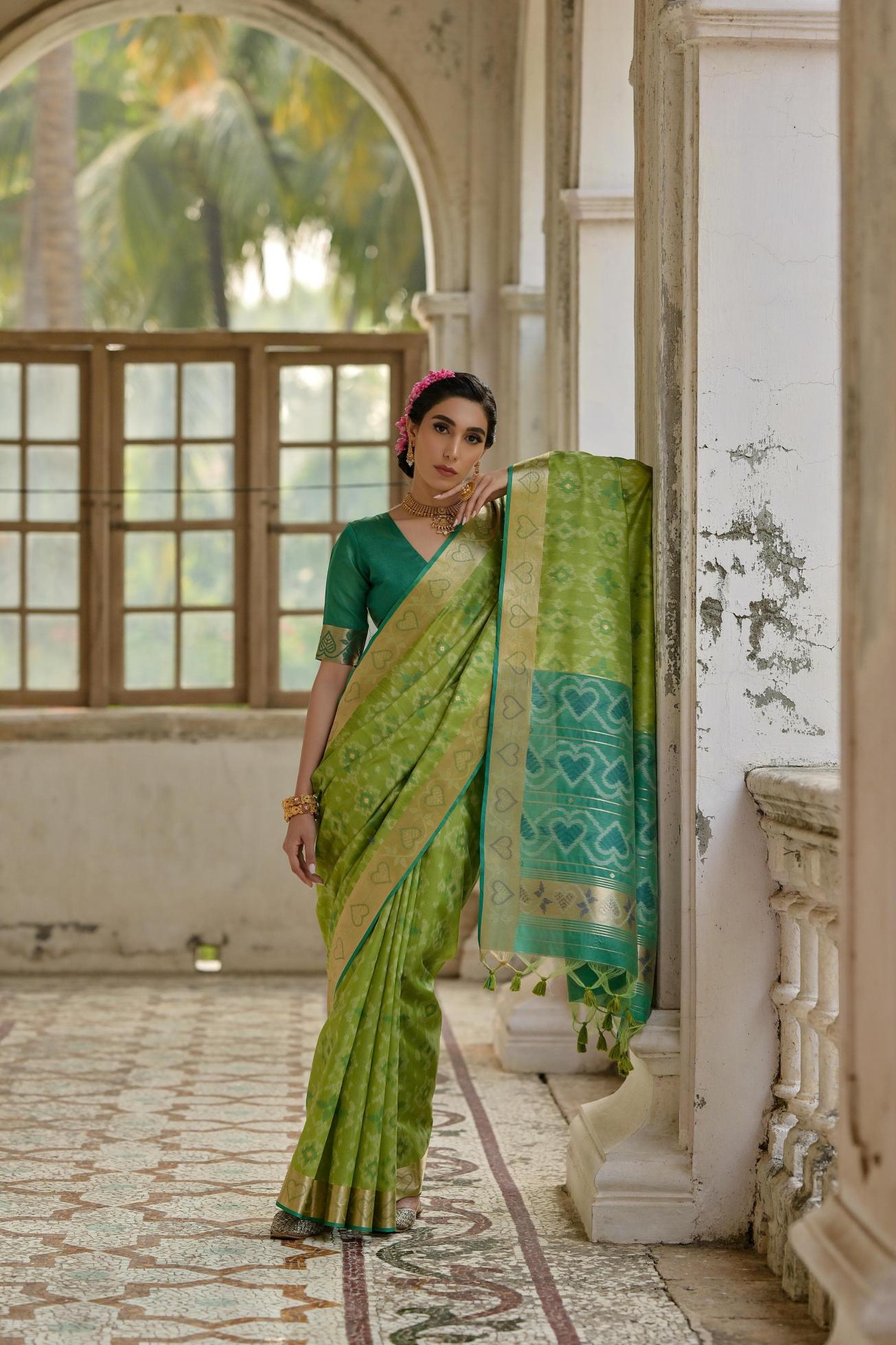 Dazira Soft Desi Raw silk catalog model india saree