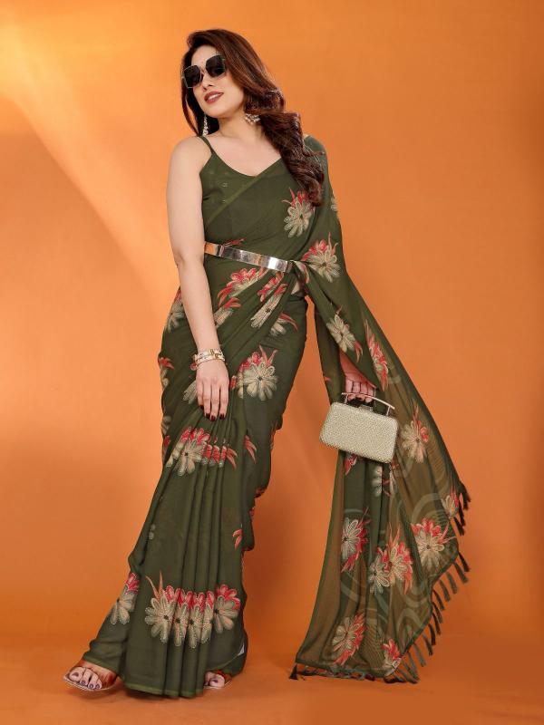 Dazira Soft Moss Silk catalog designer saree cost in india