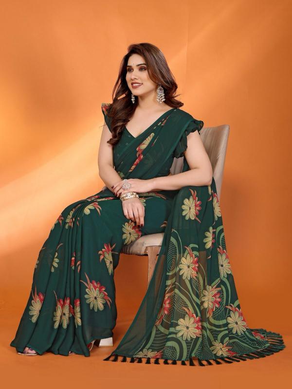 Dazira Soft Moss Silk catalog designer saree cost in india