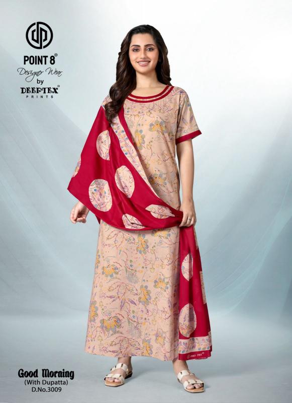 Deeptex Good Morning Vol-2 – Cotton Nighty With Dupatta - Wholesale Catalog