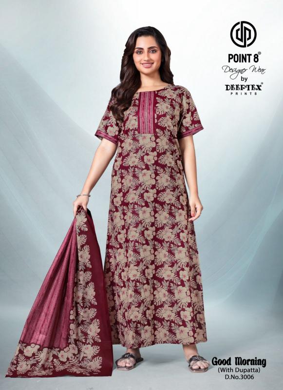 Deeptex Good Morning Vol-2 – Cotton Nighty With Dupatta - Wholesale Catalog