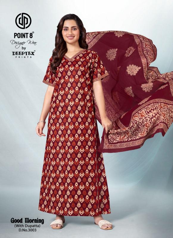Deeptex Good Morning Vol-2 – Cotton Nighty With Dupatta - Wholesale Catalog