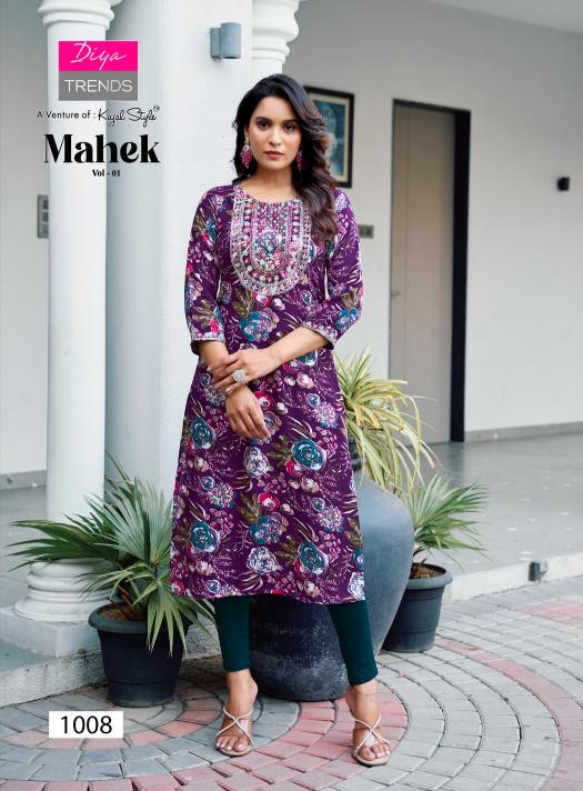 Diya Trends Mahek Vol 1 catalog fab india lobg kurti