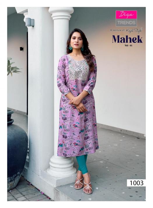 Diya Trends Mahek Vol 1 catalog fab india lobg kurti