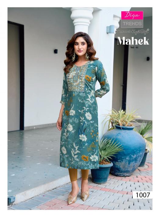 Diya Trends Mahek Vol 1 catalog fab india lobg kurti