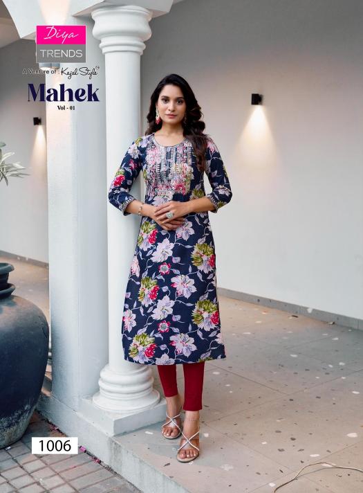 Diya Trends Mahek Vol 1 catalog fab india lobg kurti