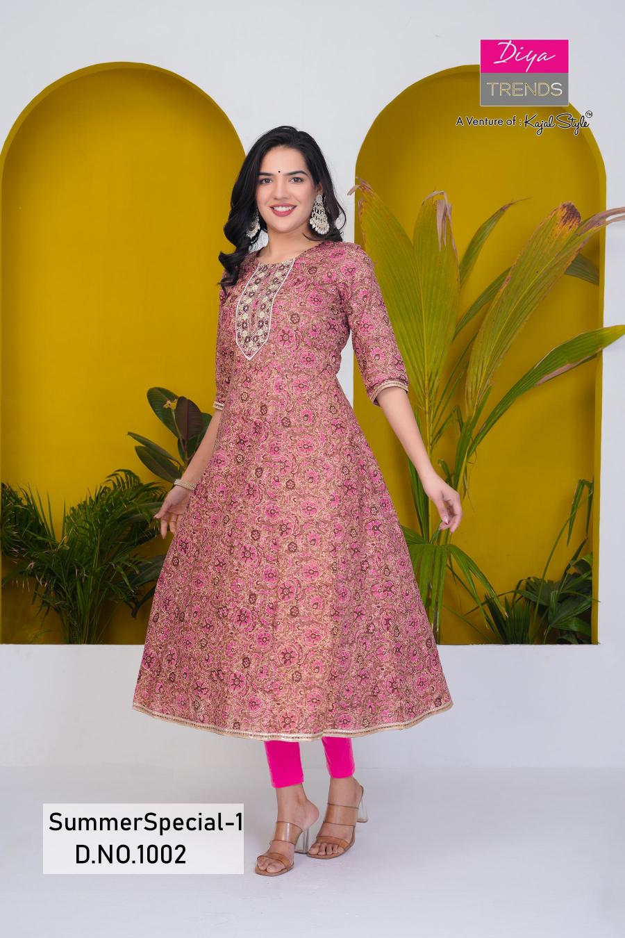 Diya Trends Summer Special Vol 1 catalog combo kurti online india