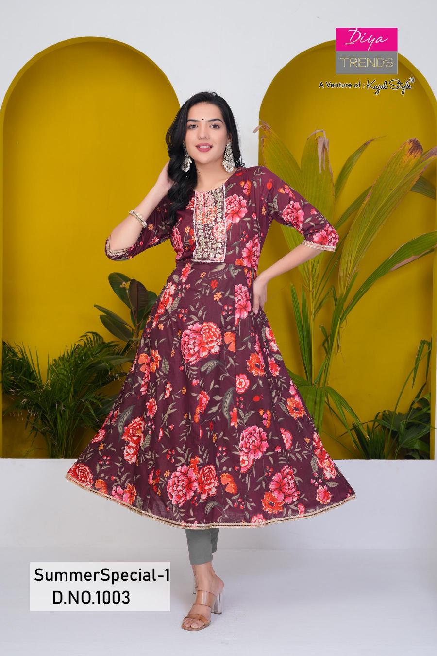 Diya Trends Summer Special Vol 1 catalog combo kurti online india