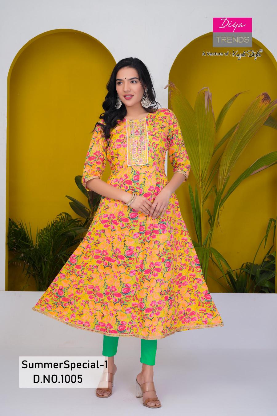 Diya Trends Summer Special Vol 1 catalog combo kurti online india
