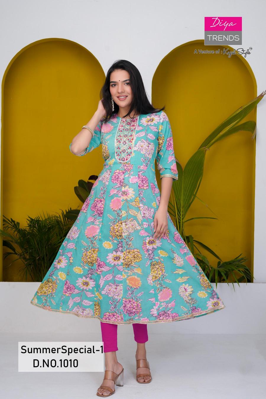 Diya Trends Summer Special Vol 1 catalog combo kurti online india