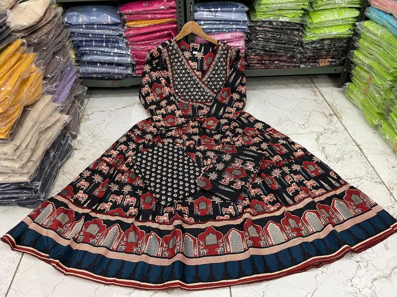 Felocity Cotton catalog black anarkali kurti online india