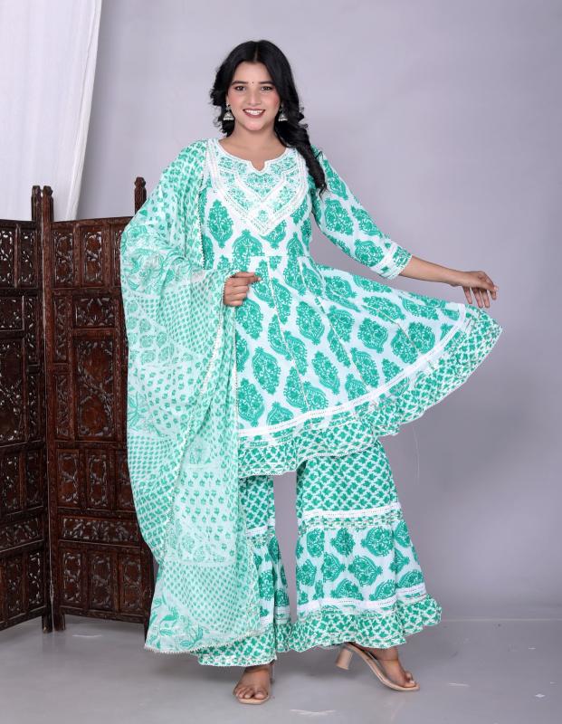 Felocity Cotton Peplam Sharara catalog embroidered cotton kurtis manufacturers india