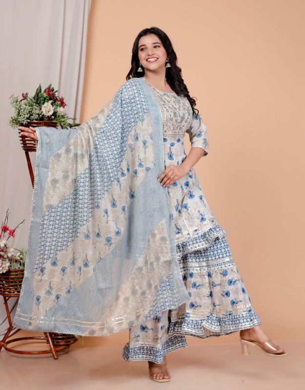 Felocity Cotton Peplam Sharara catalog embroidered cotton kurtis manufacturers india