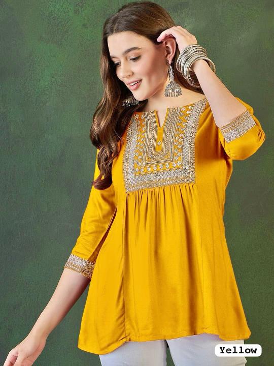 Felocity Heavy Rayon vol 2 catalog buy white short kurtis online india