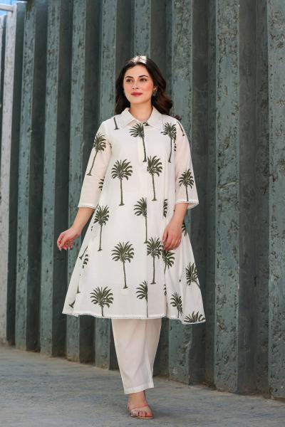 Felocity Tanyaa P 170 Catalog cotton fabric white colour kurti in india online