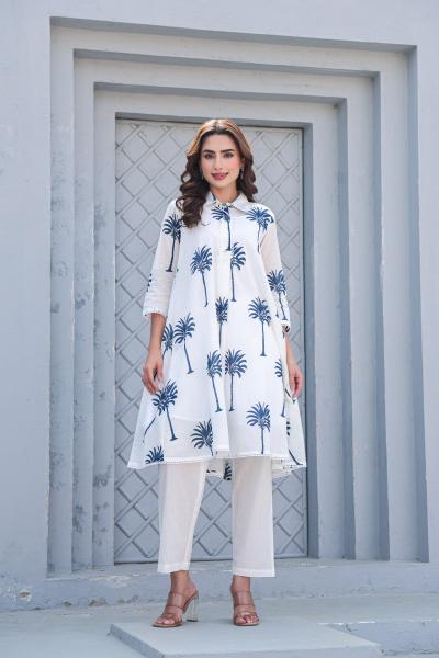 Felocity Tanyaa P 170 Catalog cotton fabric white colour kurti in india online