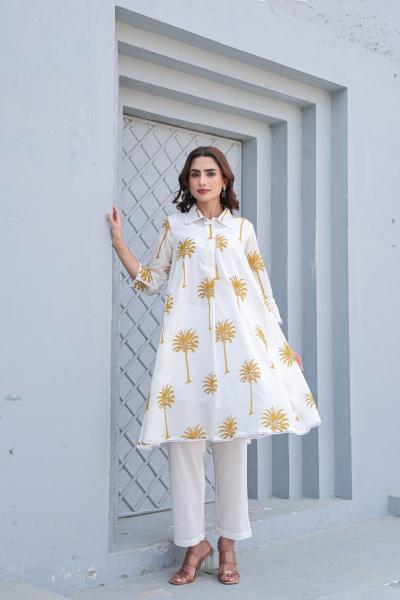Felocity Tanyaa P 170 Catalog cotton fabric white colour kurti in india online