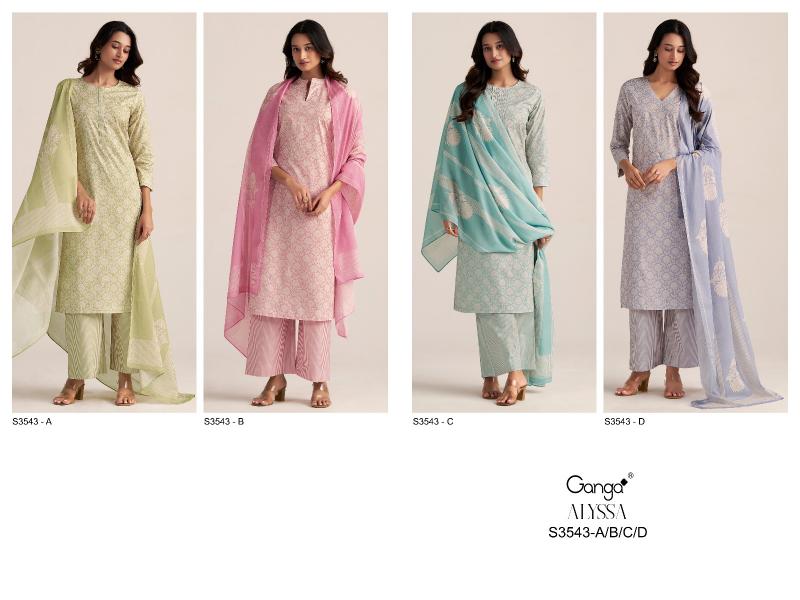 Ganga Alyssa 3543 catalog wholesale market of salwar kameez in surat