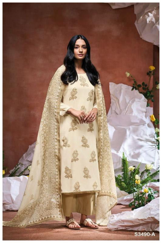 Ganga Damaris 3490 catalog wholesale salwar kameez market in kolkata