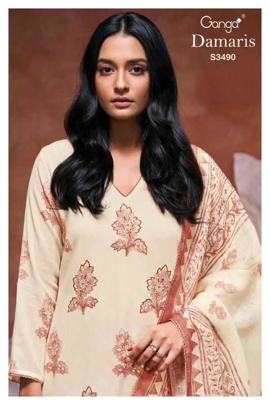 Ganga Damaris 3490 catalog wholesale salwar kameez market in kolkata