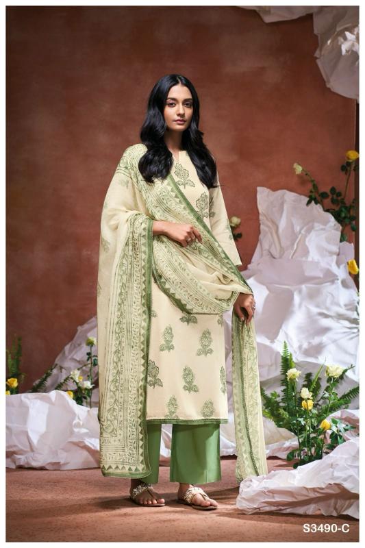 Ganga Damaris 3490 catalog wholesale salwar kameez market in kolkata