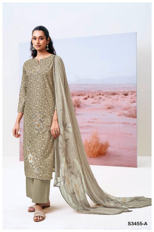 Ganga Dasmi 3455 catalog wholesale salwar kameez market in bangalore
