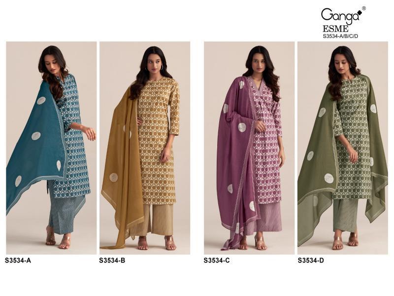 Ganga Esme 3534 catalog designer salwar kameez wholesalers india