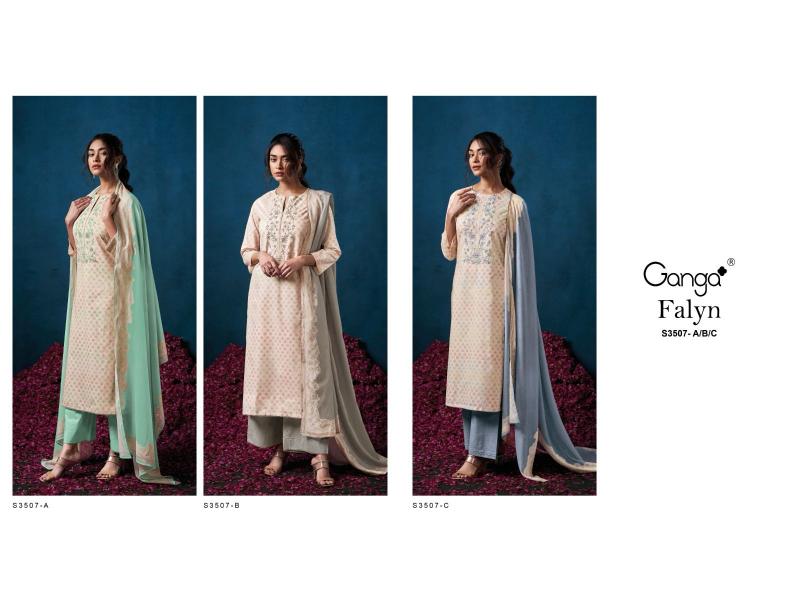 Ganga Falyn 3507 catalog salwar kameez manufacturers wholesale suppliers in surat surat gujarat