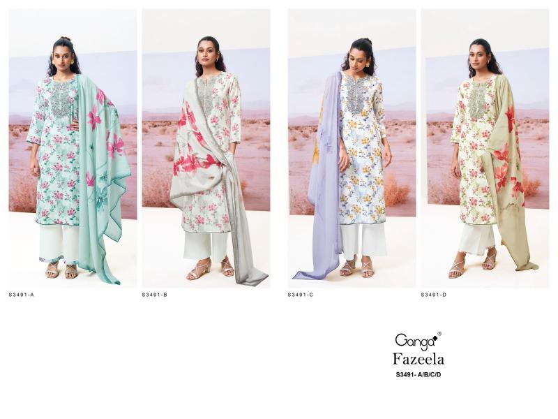 Ganga Fazeela 3491 catalog patiala salwar kameez wholesale