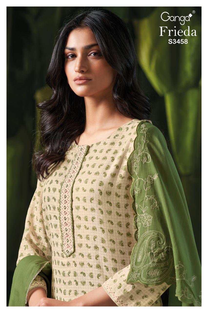 Ganga Frieda 3458 catalog indian salwar kameez wholesale