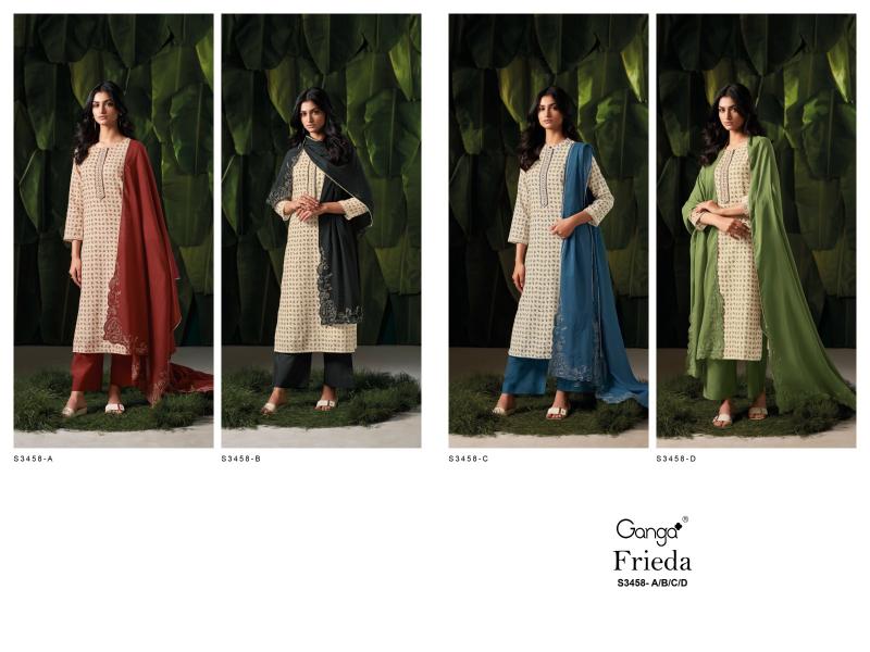 Ganga Frieda 3458 catalog indian salwar kameez wholesale