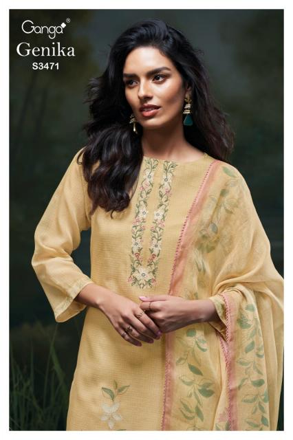 Ganga Genika 3471 catalog Premium Cotton salwar suits