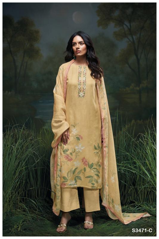 Ganga Genika 3471 catalog Premium Cotton salwar suits