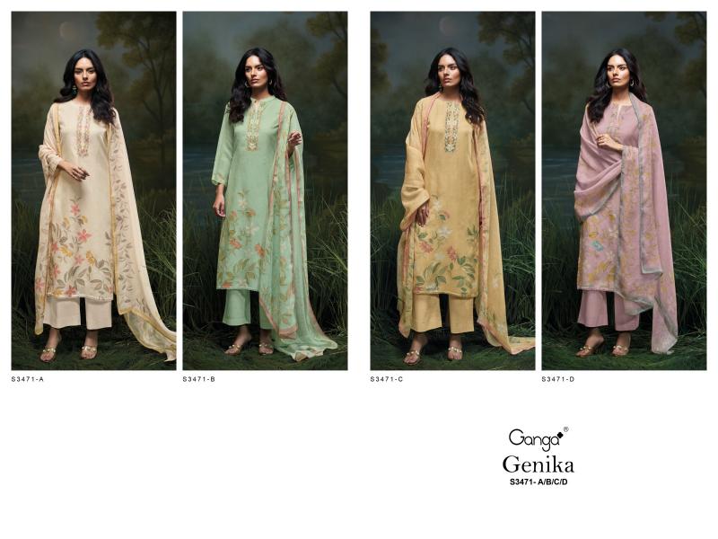 Ganga Genika 3471 catalog Premium Cotton salwar suits