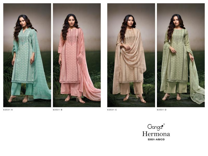 Ganga Hermona 3531 catalog ludhiana design salwar kameez wholesale exporter